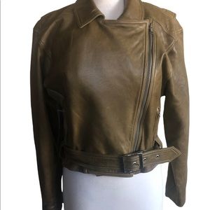 Womans Arrow Olive Green Xtreenz 100% Leather Jacket Medium